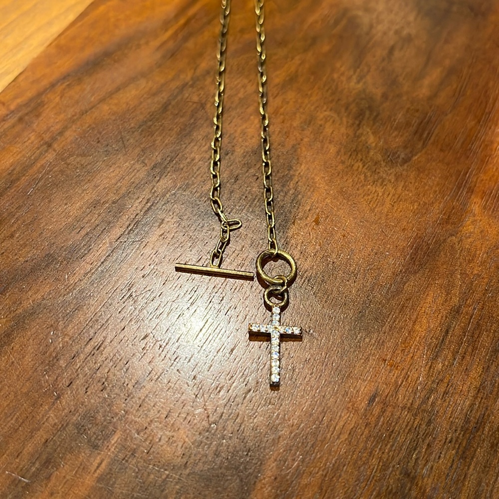Costume jewelry cross in diamonds